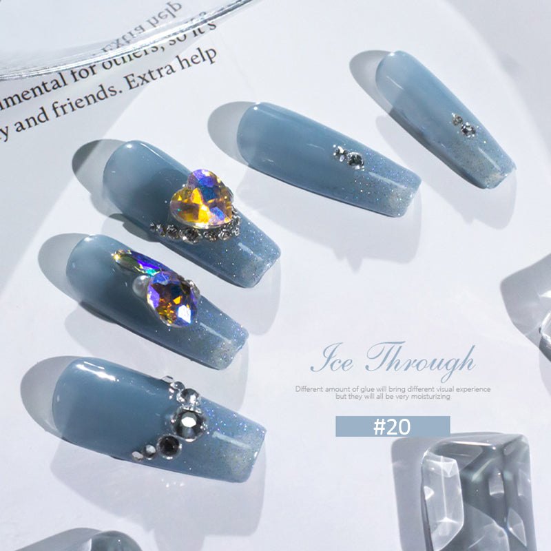 Icy Jelly Nude Gel Nail Polish Set UV LED Soak Off Nail Polish Home DIY Manicure Nail Salon Translucent Clear