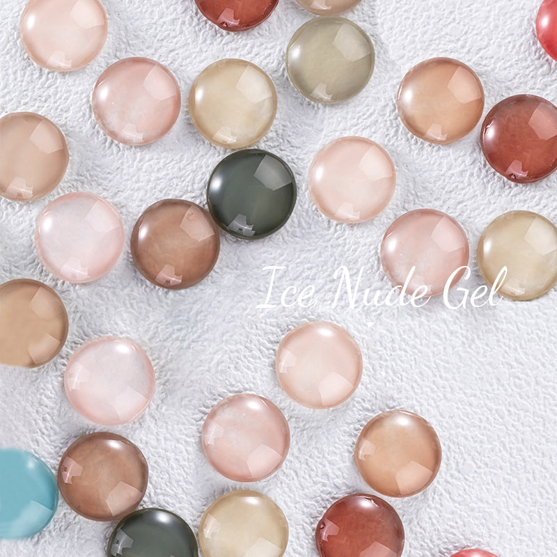 Icy Jelly Nude Gel Nail Polish Set UV LED Soak Off Nail Polish Home DIY Manicure Nail Salon Translucent Clear