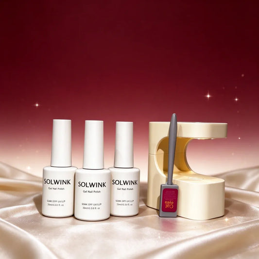 SOLWINK SOLWINK Aphrodite One-step Gel Polish Set Red & Gold One-Step Gel Polish Set – Aphrodite | SOLWINK