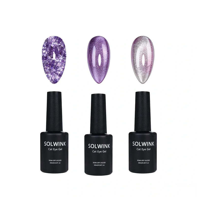SOLWINK SOLWINK Athena One-step Gel Polish Set Purple Cat Eye Gel Polish Set | Athena One-Step | SOLWINK