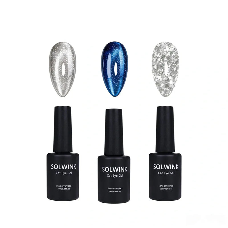 SOLWINK SOLWINK Tethys One-step Gel Polish Set Blue Cat Eye One-Step Gel Polish Set – Tethys | SOLWINK