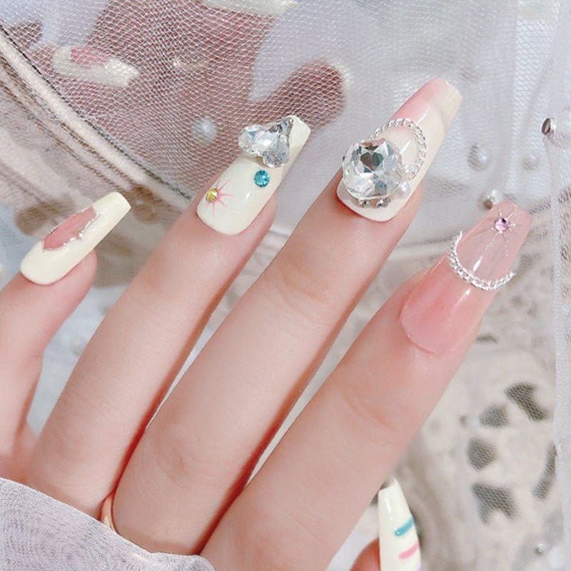 SOLWINK Multi-Shape 3D Clear Crystal Rhinestones Set Heart K9 Nail Decoration Multi-Shape 3D Clear Crystal Rhinestones Set Nail Decoration