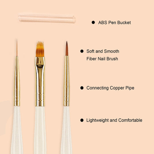 SOLWINK SOLWINK Nail Art Brushes Ombre Brush Pen Multi-Pen Brush Pen Liner Brush Nail Art Brushes Ombre Brush Round Head Brush Liner Brush