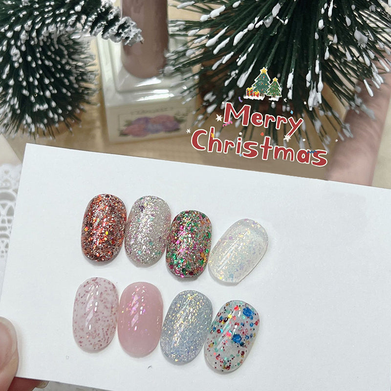 Merry Christmas Nail Gel Polish Edelweiss Glitter Sequin