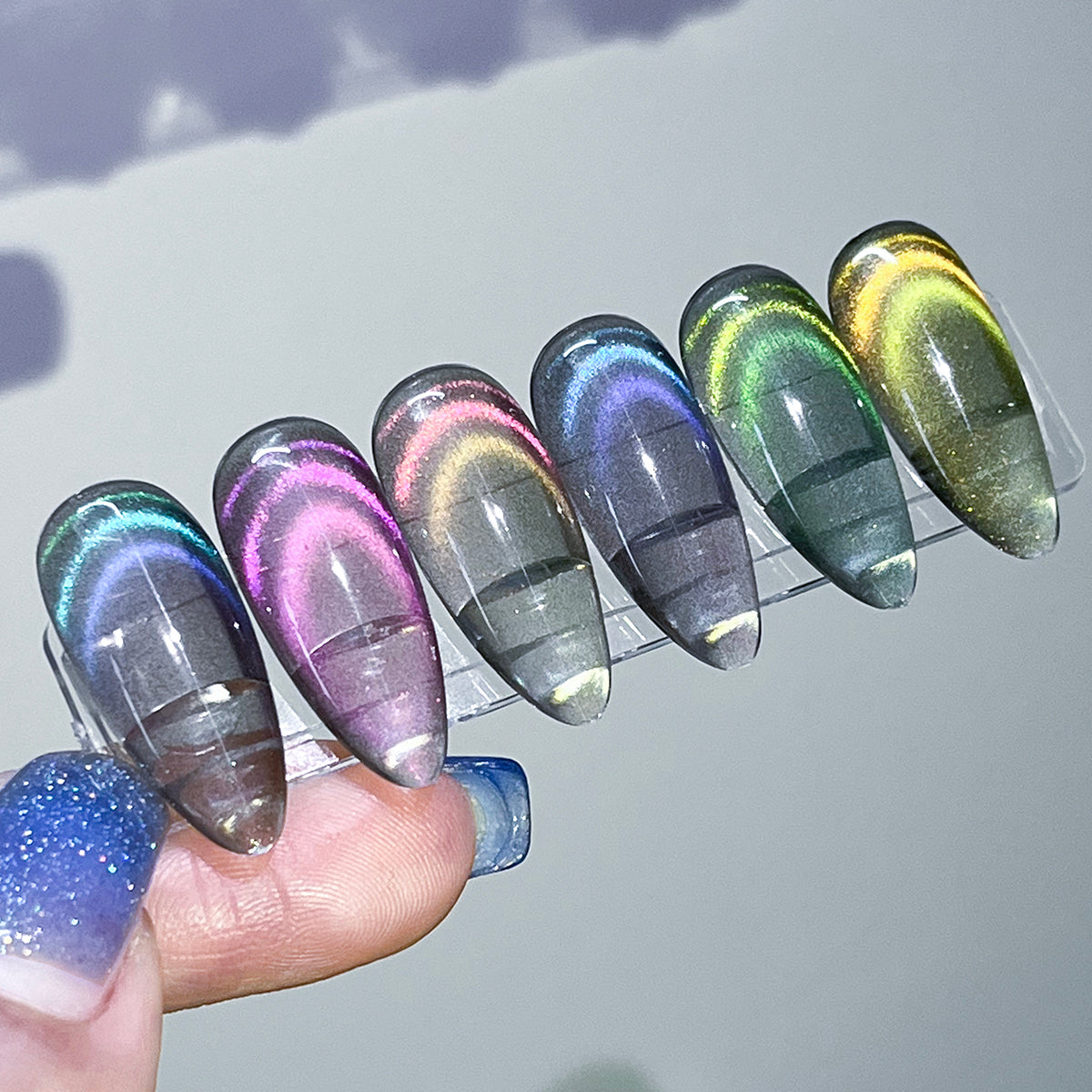 SOLWINK Dopamine Double Lights Cat Eye Gel Nail Polish Set Multi-functional Magnetic Nail Polish Kits for Natural Nails Toes Nail Tips