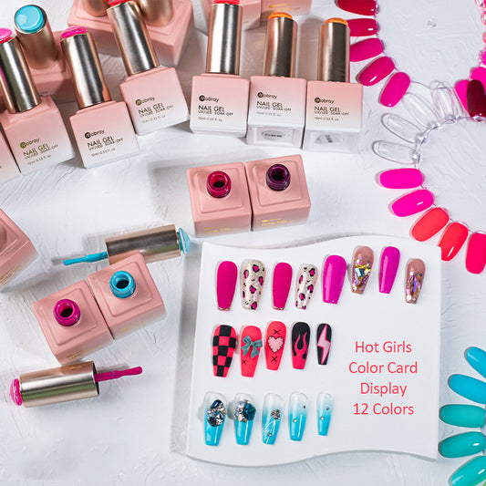 Hot Girls Gel Nail Polish Kit Art Design Manicure DIY