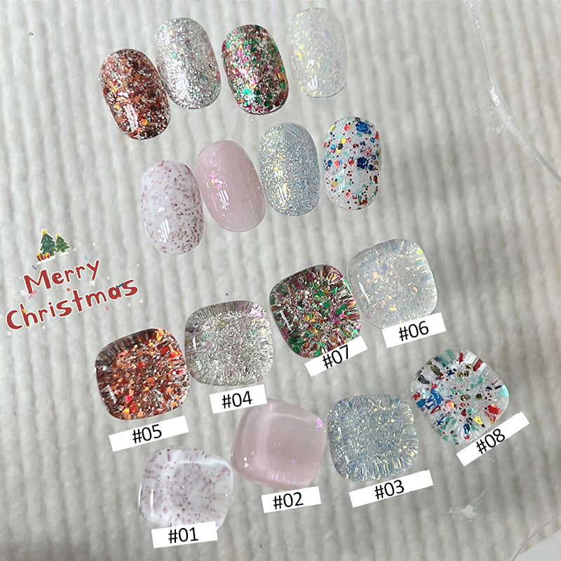 Merry Christmas Nail Gel Polish Edelweiss Glitter Sequin