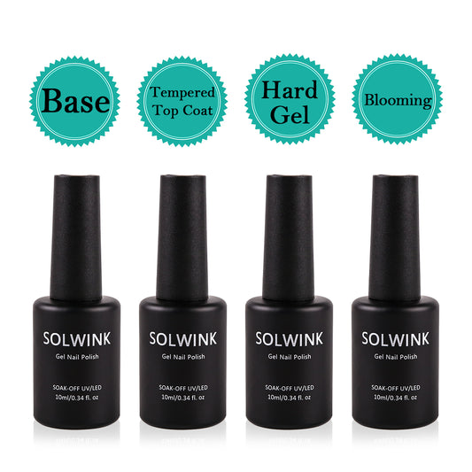 SOLWINK Rock Sugar No Wipe Top Coat Base Coat Hald Gel Blooming Foundation Nail Polish Soak Off UV LED Nail Gel