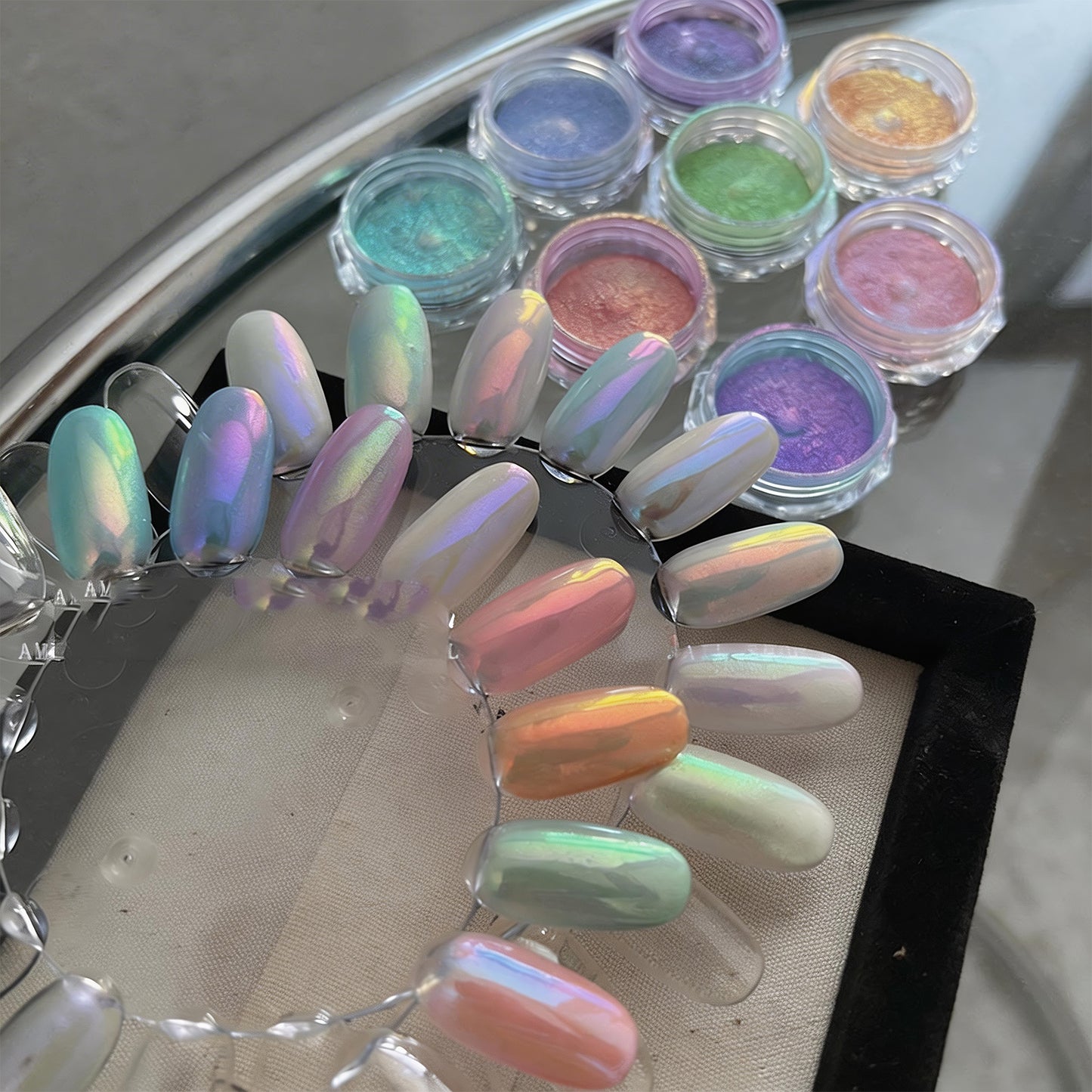 SOLWINK 6-Color Aurora Ice Chrome Nail Powder