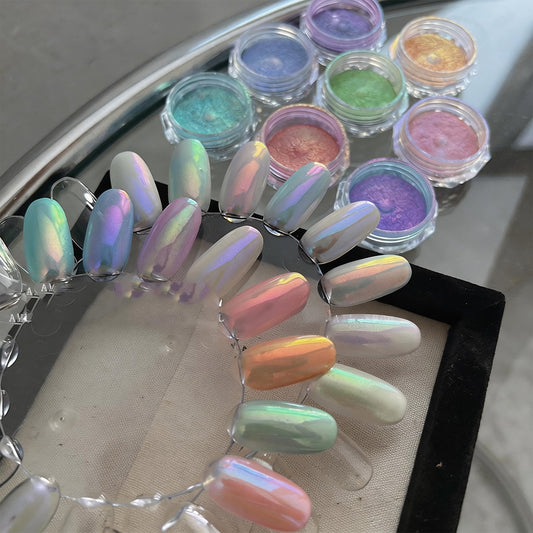 SOLWINK 6-Color Aurora Ice Chrome Nail Powder