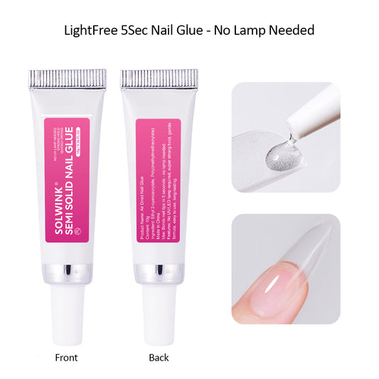 SOLWINK 10g LightFree 5Sec Nail Glue - No Lamp Needed Crystal Clear Jelly Gel
