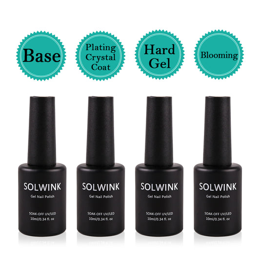SOLWINK Rock Sugar No Wipe Top Coat Base Coat Hald Gel Blooming Foundation Nail Polish Soak Off UV LED Nail Gel