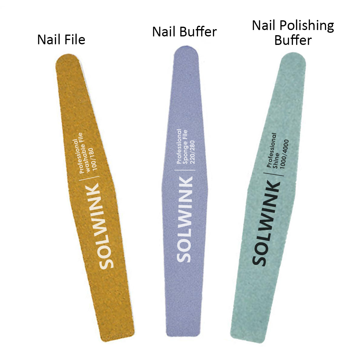 SOLWINK Washable Nail Files & Buffers Manicure Set