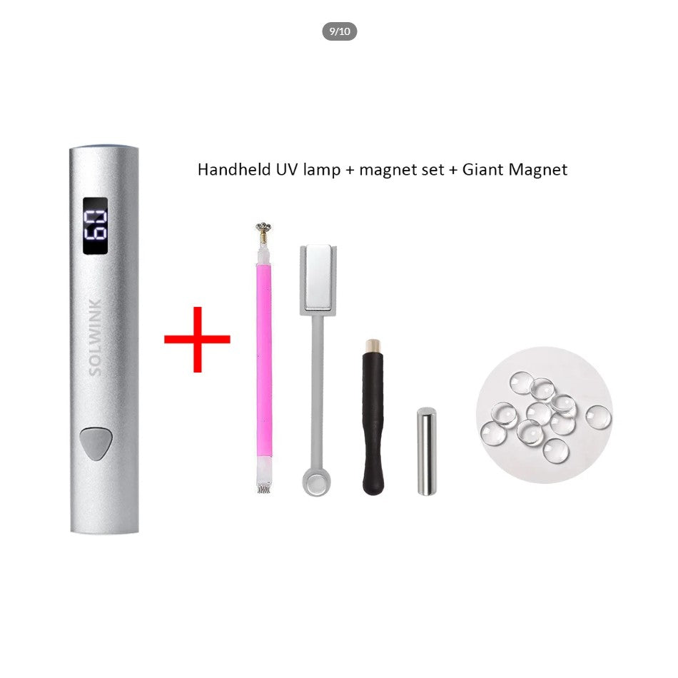 SOWLINK Handheld UV Nail Lamp For Gel Nails 3 Beads USB Nail Light Flashlight for Home DIY Manicure