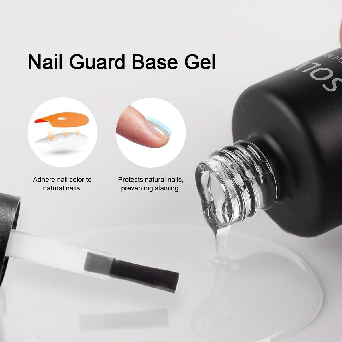 SOLWINK Rock Sugar No Wipe Top Coat Base Coat Hald Gel Blooming Foundation Nail Polish Soak Off UV LED Nail Gel