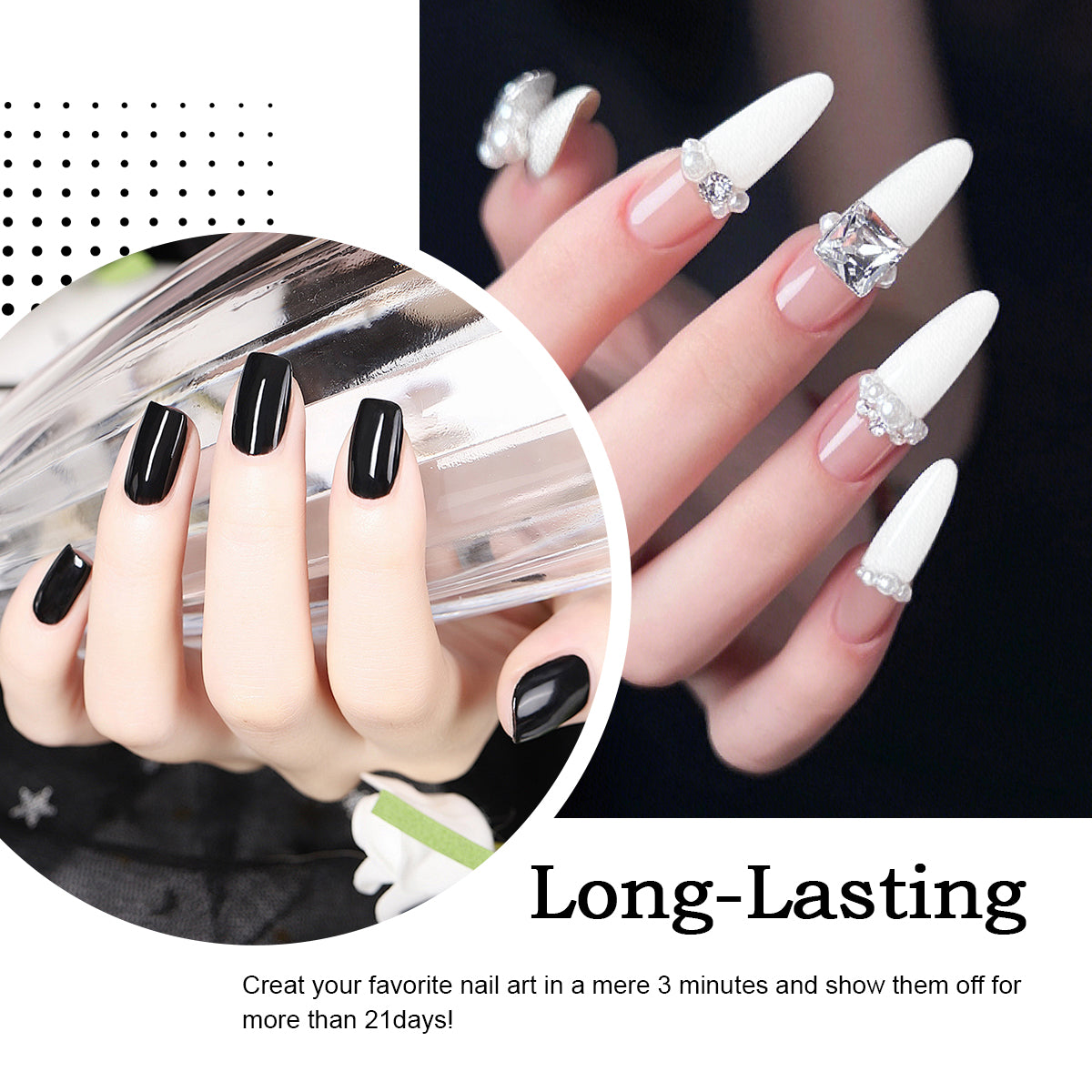 SOLWINK Blusher Box Gel Nail Polish Set Black White Nude Blush Color Nail Polish Kits for Natural Nails Toes Nail Tips