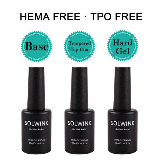 SOLWINK Rock Sugar No Wipe Top Coat Base Coat Hald Gel Foundation Nail Polish Soak Off UV LED Nail Gel