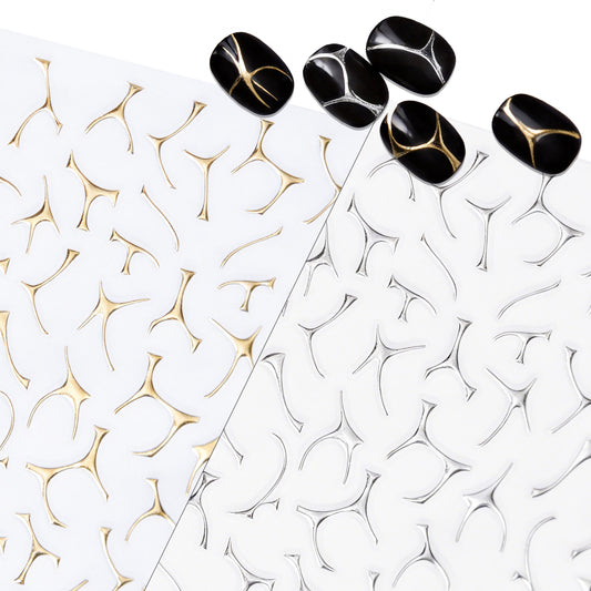 SOLWINK Gold & Silver Foil Nail Stickers
