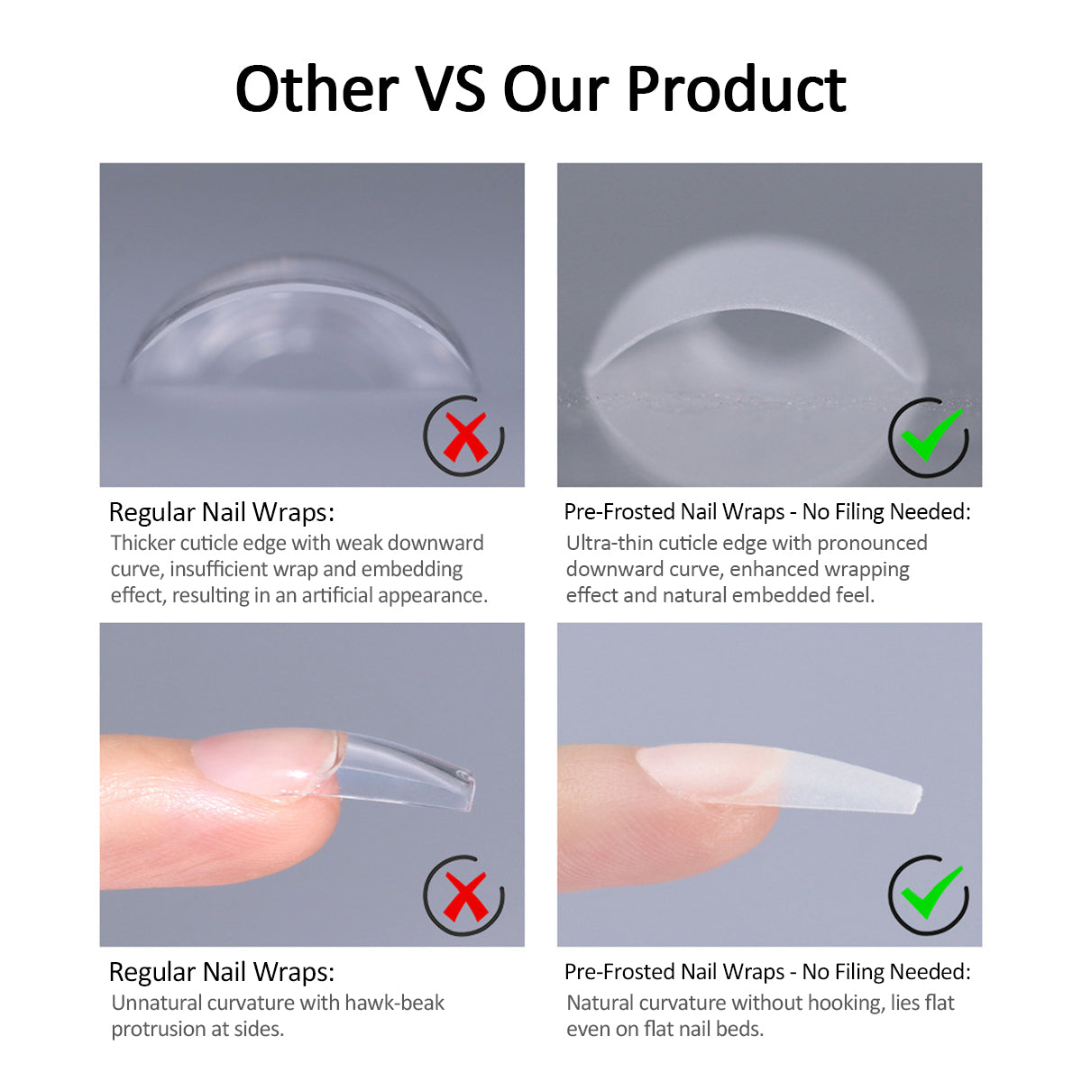 SOWLINK 240pic Pre-Frosted Nail Wraps
