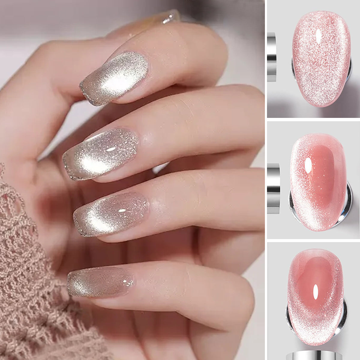 SOLWINK All Cat Eye Gel Nail Polish Set for Galaxy Dopamine Rainbow Carol Amber CountessMulti-functional Magnetic Nail Polish Kits for Natural Nails Toes Nail Tips