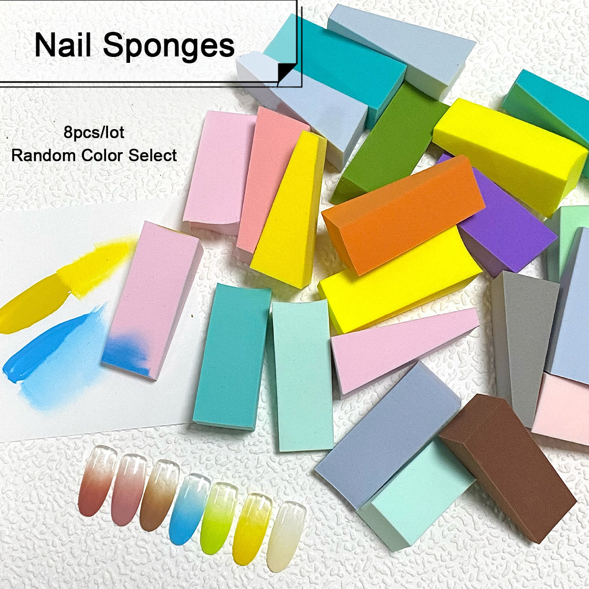 SOLWINK Pat Painting Gel Set - Black White Nail Polish Kit for Sponges random color select