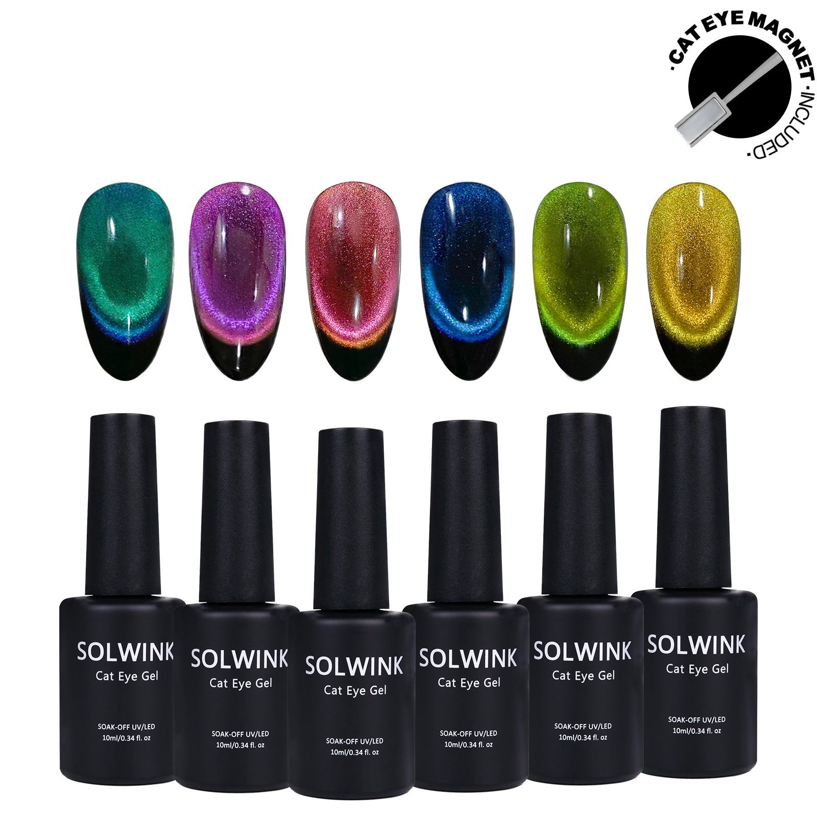 SOLWINK Dopamine Cat Eye Gel Polish Set - Magnet Kit