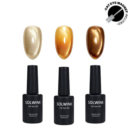 SOLWINK SOLWINK Amber Cat Eye Gel Nail Polish Set - Magnet Kit SOLWINK Amber Cat Eye Gel Nail Polish Set - Magnet Kit
