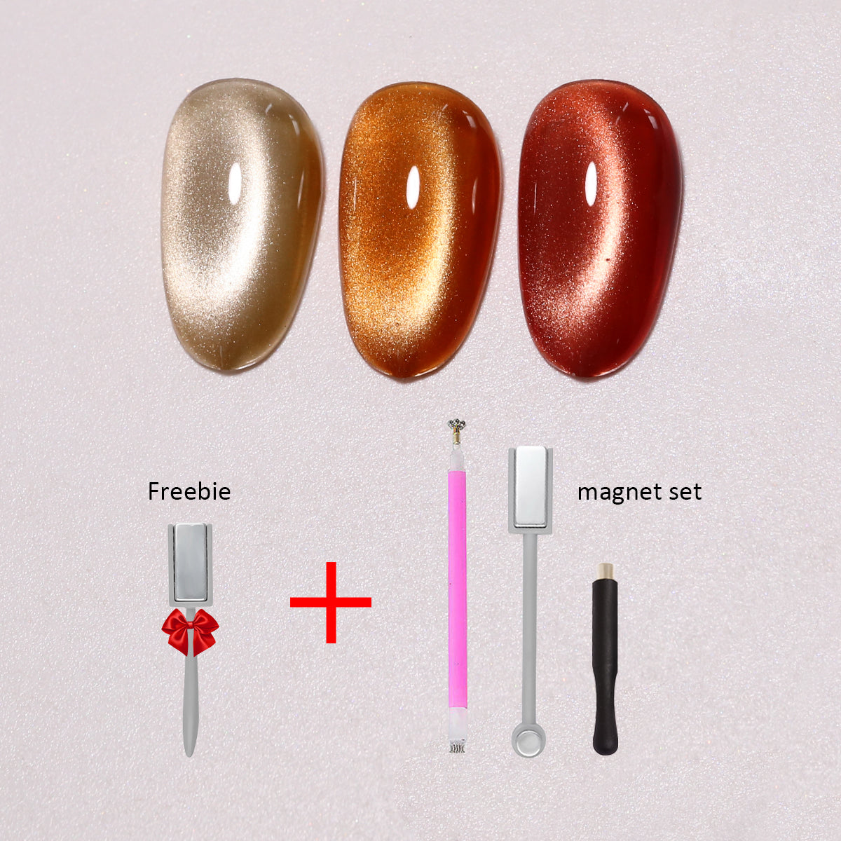 SOLWINK Amber Cat Eye Gel Nail Polish Set Magnetic Nail Polish Kits for Natural Nails Toes Nail Tips