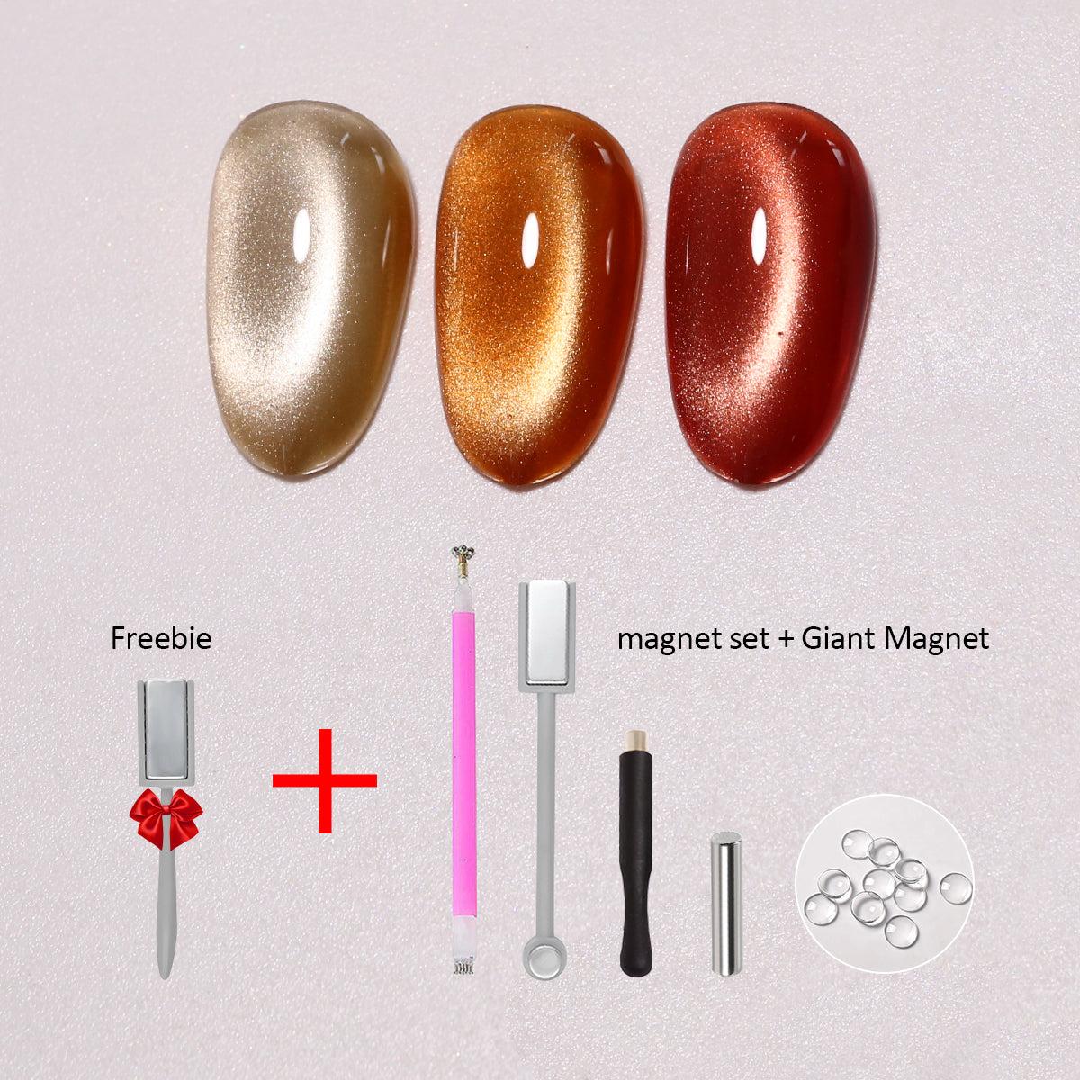 SOLWINK Amber Cat Eye Gel Nail Polish Set Magnetic Nail Polish Kits for Natural Nails Toes Nail Tips