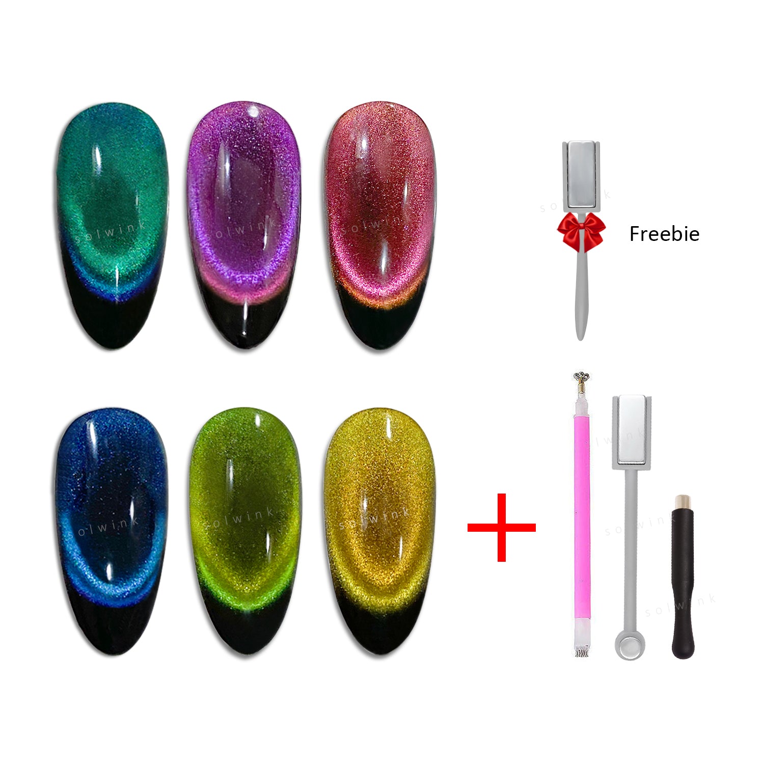 SOLWINK Dopamine Double Light Cat Eye Gel Polish Set