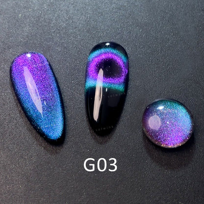 SOLWINK Galaxy Color Shifting Cat Eye Gel Nail Polish Set Multi-functional Magnetic Nail Polish Kits for Natural Nails Toes Nail Tips