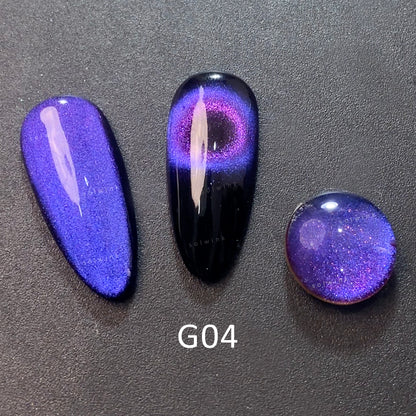 SOLWINK Galaxy Color Shifting Cat Eye Gel Nail Polish Set Multi-functional Magnetic Nail Polish Kits for Natural Nails Toes Nail Tips