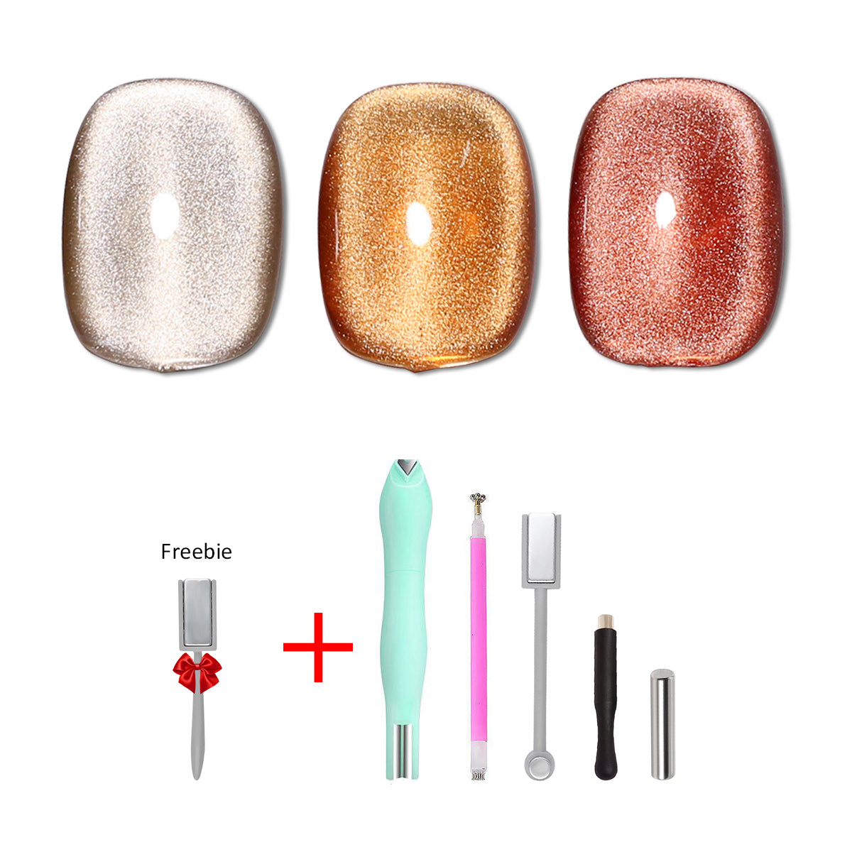 SOLWINK Amber Cat Eye Gel Nail Polish Set Magnetic Nail Polish Kits