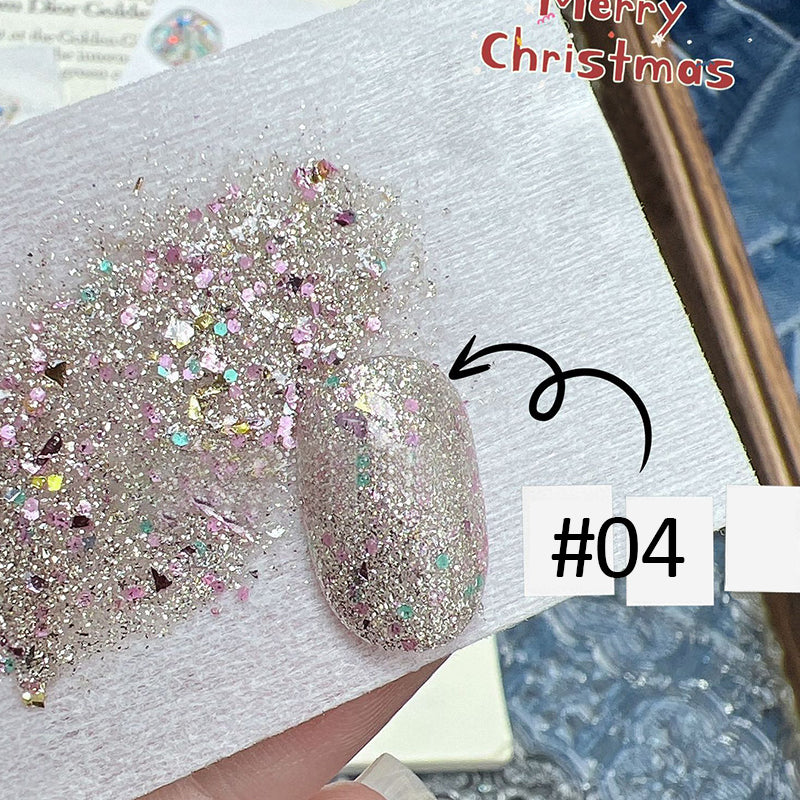 Merry Christmas Nail Gel Polish Edelweiss Glitter Sequin