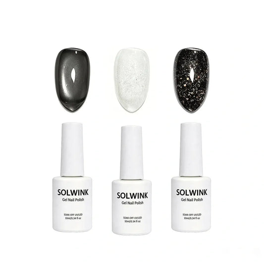 SOLWINK SOLWINK Nyx One-step Gel Polish Set One-Step Gel Polish Set, Black & White – Nyx | SOLWINK