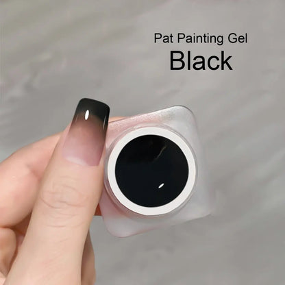 SOLWINK Pat Painting Gel Set - Black&White solid texture nail gel for Sponge and Stencil design