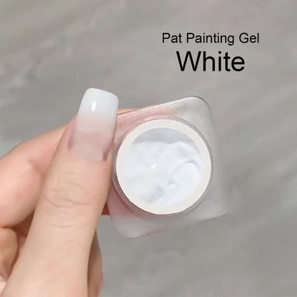 SOLWINK Pat Painting Gel Set - Black&White solid texture nail gel for Sponge and Stencil design