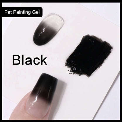 SOLWINK Pat Painting Gel Set - Black&White solid texture nail gel for Sponge and Stencil design
