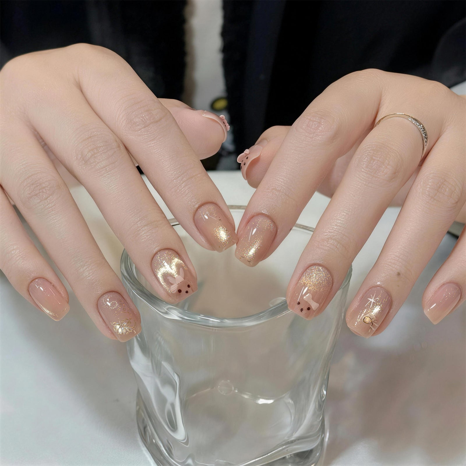 Solwink magnetic nail art tool usage effect cat eye gel polish magnetic manicure result DIY nail art tutorial