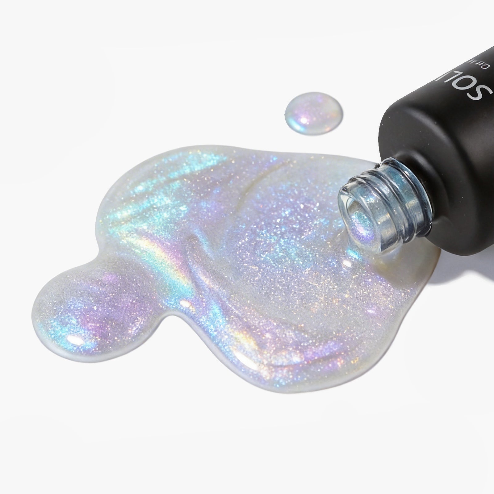 Solwink Silver and Rainbow cat eye gel polish set colors swatches holographic magnetic nail polish shades rainbow chrome nail art collection