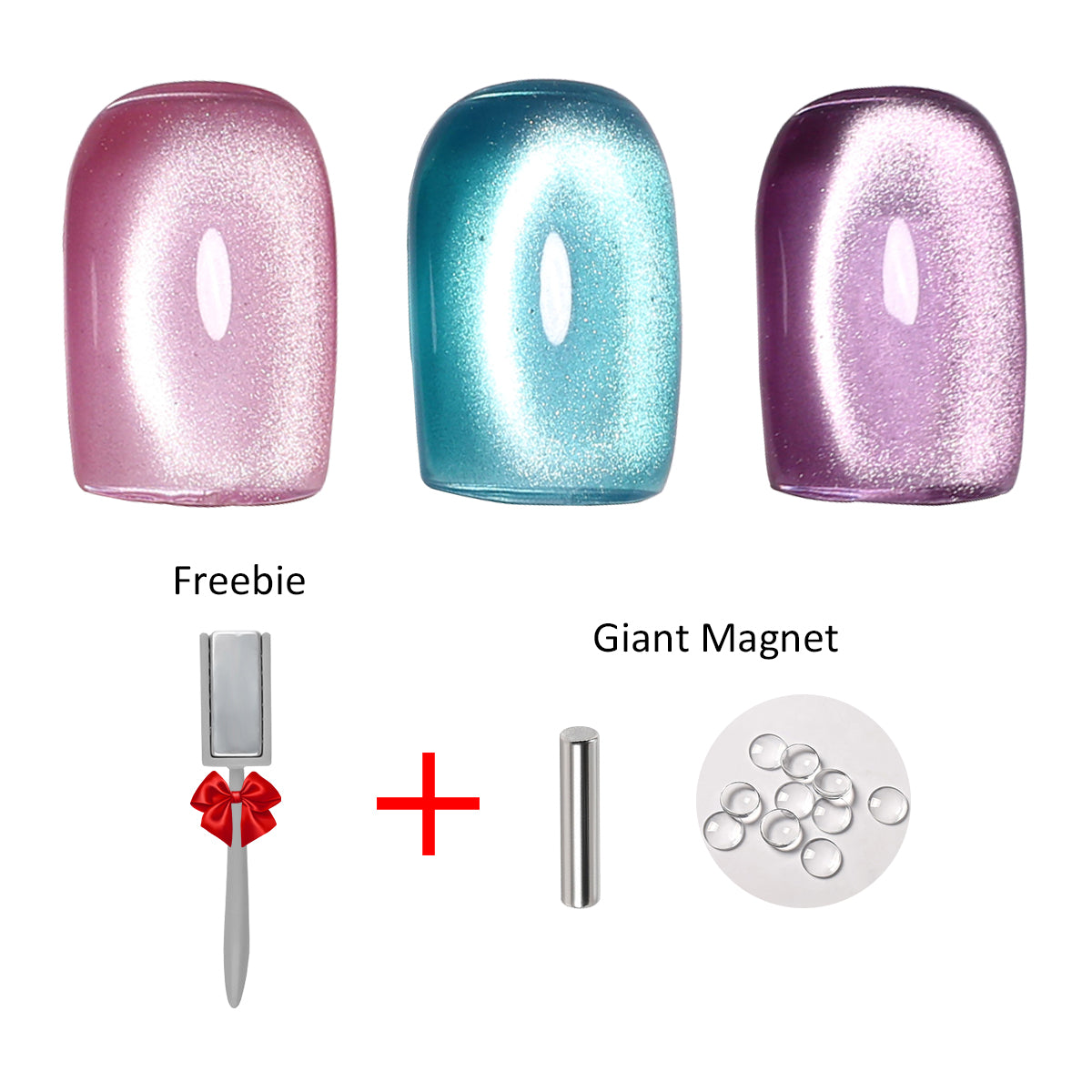 SOLWINK Baby Color Cat Eye Gel Nail Polish Set Water Light Soft Mist Effect Glitter Soak Off UV LED Magic Gel Safe for Natural Nails Extension Nail Tips Toes Magnet Newbie Tech Nail Art Get Compliments 10ML 3 Colors Pink Green Purple