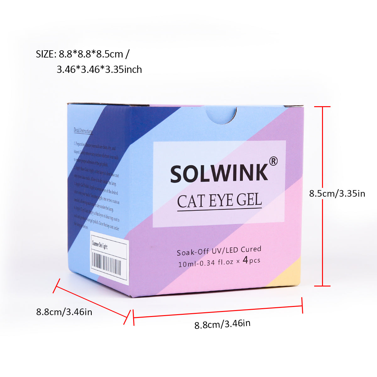 SOLWINK Wide Light Cat Eye Gel Nail Polish Set Multi-functional Magnetic Nail Polish Kits for Natural Nails Toes Nail Tips