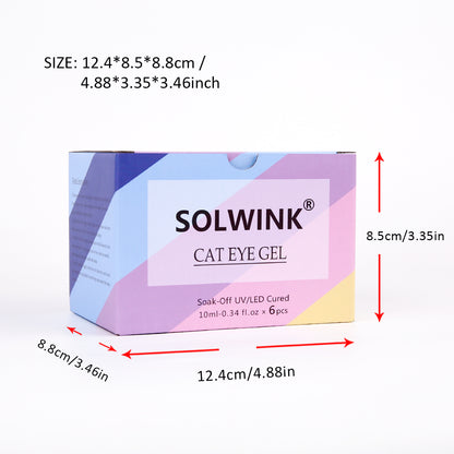 SOLWINK Dopamine Double Lights Cat Eye Gel Nail Polish Set Multi-functional Magnetic Nail Polish Kits for Natural Nails Toes Nail Tips
