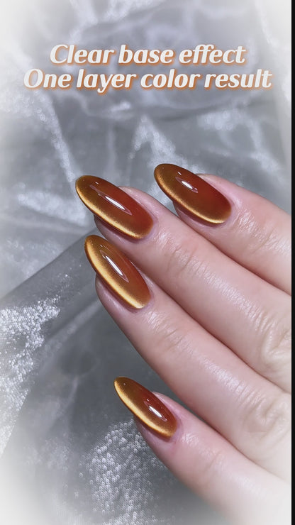 SOLWINK Amber Cat Eye Gel Nail Polish Set - Magnet Kit