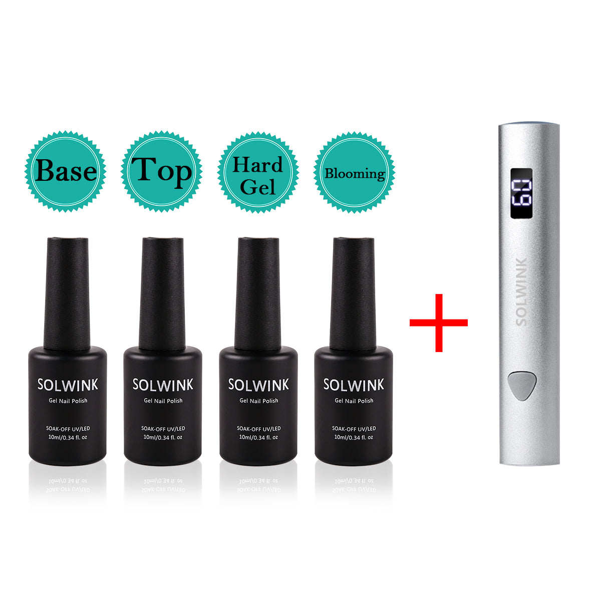 SOLWINK Rock Sugar No Wipe Top Coat Base Coat Hald Gel Blooming Foundation Nail Polish Soak Off UV LED Nail Gel