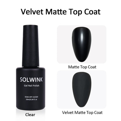 SOLWINK 10ml Velvet Matte Top Coat UV LED Soak Off Gel for Nail Art - SOLWINK