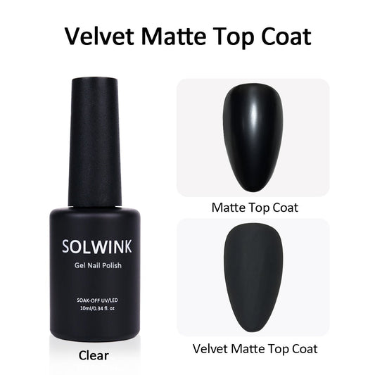SOLWINK 10ml Velvet Matte Top Coat UV LED Soak Off Gel for Nail Art - SOLWINK