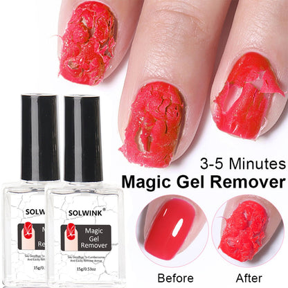 SOLWINK 2pcs 10ML Clear Magic Gel Remover & 1 pcs Cuticle Oil - SOLWINK