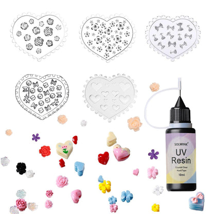 SOLWINK 3D Nail Charm Silicone Mold for UV Resin Nail Art - SOLWINK