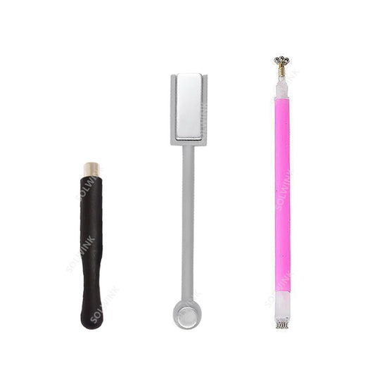 SOLWINK 3pcs Double Head Nail Magnet Pens Cat Eye Strong Magnet - SOLWINK